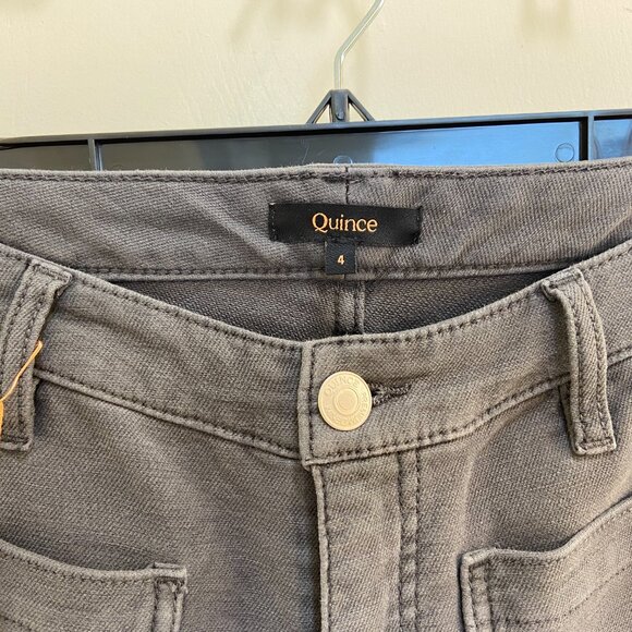 Quince, patch pocket, stretch-knit wide-leg pants in dark coal, size 4 - Picture 3 of 5